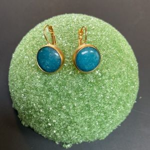 NWT Gold Tone Drop Earrings with Turquoise natural stone.